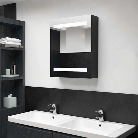 Teenpull – LED-Bad-Spiegelschrank Schwarz 50x14x60 cm (1/5)
