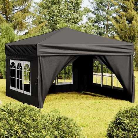 Tente de réception pliable avec parois Noir 3x3 m (1/5)