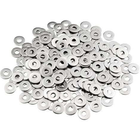 Metallscheiben M4, flache Unterlegscheiben 100 Stück, Edelstahl-Unterlegscheiben M4 x 12 mm, Unterlegscheiben aus Edelstahl 304 DIN9021 / ISO7093, Penny-Unterlegscheiben für Schrauben und Muttern