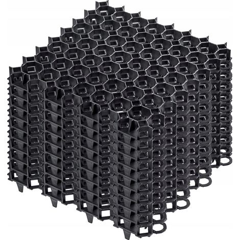 Kadax – Dalles stabilisatrices en plastique 50 x 50 x 4 cm – Lot de 10 – Résistance 1000 tonnes/m² – Installation rapide et simple – Pour stabilisation de sol