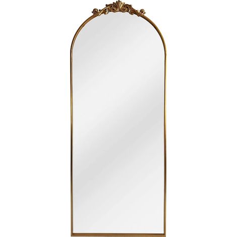 Grande specchio stile romantico con modanatura - Metallo - L. 65 x H. 165 cm - Dorato - INARI (1/4)