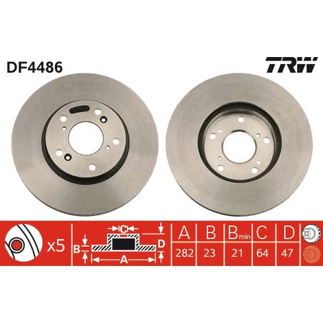 DISQUE DE FREIN AVANT DF4486 TRW (1/2)