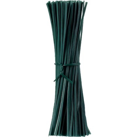 Lot de 200 attaches de torsion métalliques pour plantes, supports, tuteurs, liens flexibles pour arbustes, potagers - 5,5 mm - Vert - Linxor