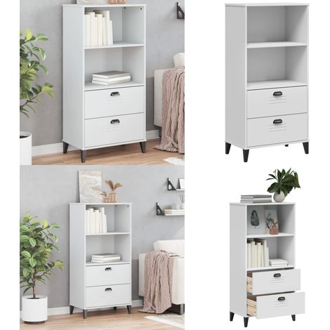 Bücherschrank VIKEN Weiß 60x35x123 cm Holzwerkstoff - Industrielles Design - Bücherregal - Holzwerkstoff Regal - Weißer Büchertisch - Aufbewahrungsmöglichkeiten - Home & Living (1/5)