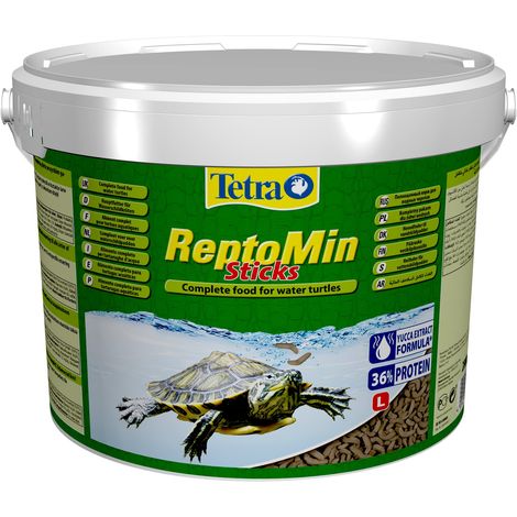 Tetra ReptoMin Sticks Turtle Food - Alimento base bilanciato per tartarughe acquatiche adulte, secchio da 10 L