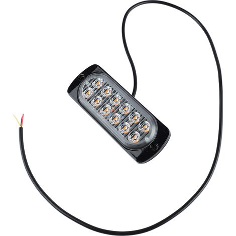 12-LED-LKW-Warnleuchte, 12 bis 24 V, wasserdicht, hohe Intensität, klare Sicht, schnell blinkendes Stroboskoplicht für Transporter (1/5)