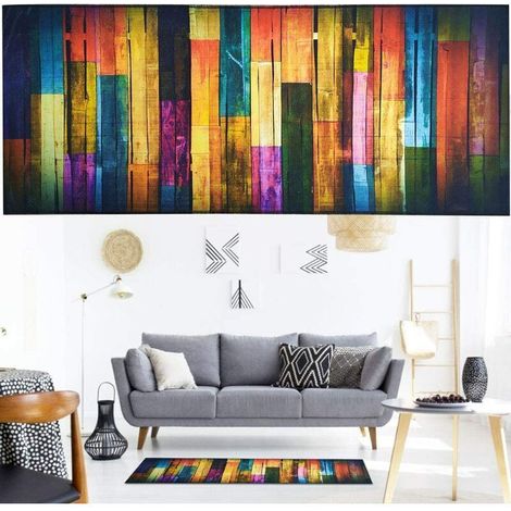 Tapis Entrée Intérieur Antidérapant 40100cm Tapis Couleur Bois Tapis de Couloir de Cuisine Tapis Long pour Salle de Bain Tapis de Sol Cuisine Lavable Tapis de Porte Absorbant pour Maison