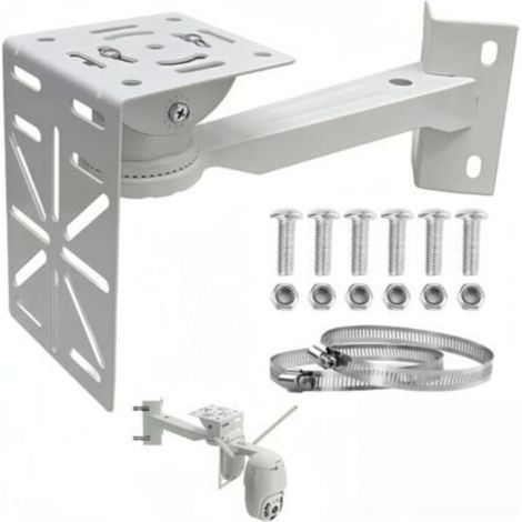 Support D'angle Pour Camera Exterieure - Acier - Adaptatif Pour Poteaux Et Tubes - Compatible Toutes Cameras De Surveillance - 1 Unite (1/5)