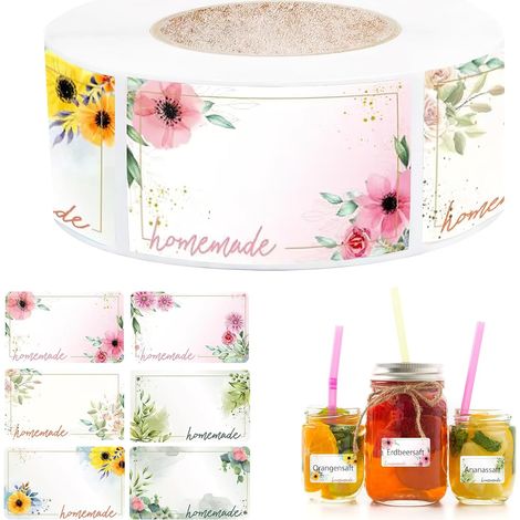 Lot de 500 étiquettes autocollantes pour confiture Étiquettes autocollantes pour pots confiture pots épices bouteilles bocaux Noël (1/5)