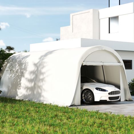 Garage Auto Tenda Garage Esterno UV50+ Telaio Zincato 3.6x7.2 m Crema