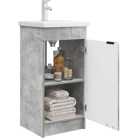 Meuble de Salle de Bain avec Lavabo, Gris Béton, 42 x 40 x 84,5 cm (1/5)
