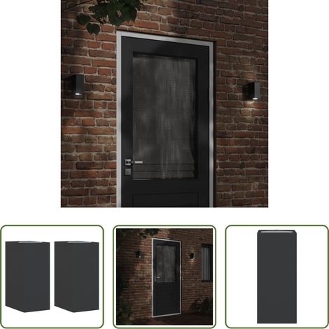 vidaXL Lámparas de pared de exterior 2 uds aluminio fundido negro (1/5)