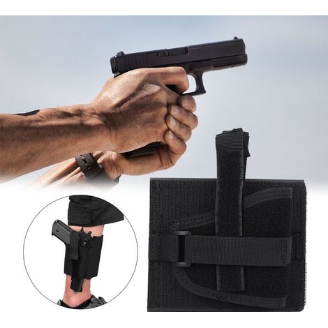 Étui de ceinture tactique noir avec fixation velcro rapide pour randonnée et activités extérieures