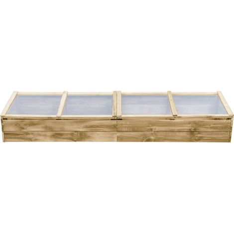 Vidaxl – Serre en bois de pin imprégné 200x50x35 cm – Résistante aux intempéries – Pour espaces extérieurs – Avec toit pour protection