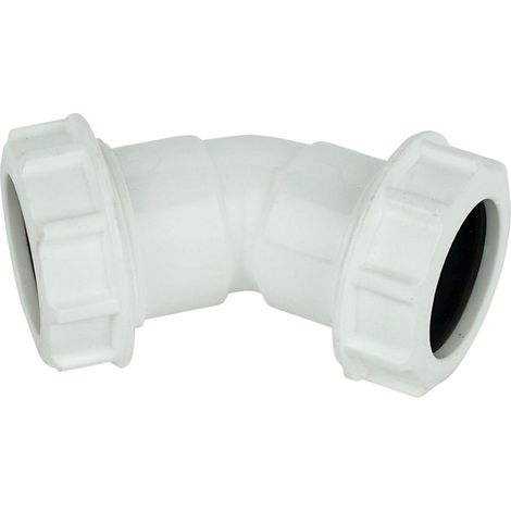 FloPlast 135° Bend 32mm Compression Waste Pipe - White (1/2)