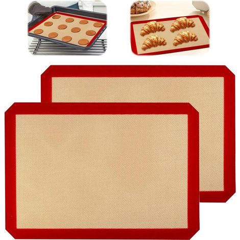 Tapis Cuisson - Silicone - 30 x 40 cm - Pour Four Micro-ondes Réfrigérateur Lave-vaisselle - 2 Pièces (1/5)