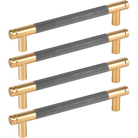 4 poignées de meuble- alliage d'aluminium de 128 mm- pour meubles et tiroirs de cuisine. (1/5)