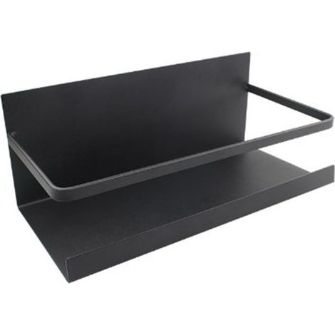 Étagère magnétique en acier au carbone réglable, gain de place, support de réfrigérateur pour bocaux, noir (1/5)