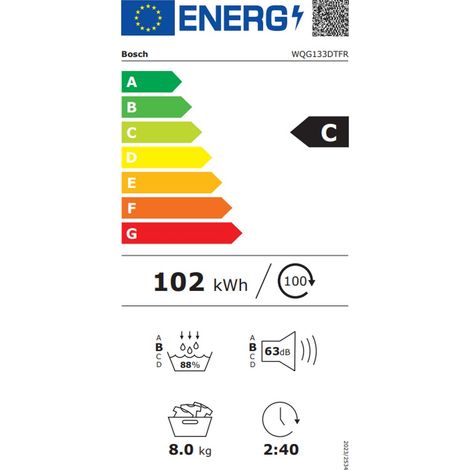Asciugatrice a pompa di calore da 60 cm e 8 kg - WQG133DTFR - Bosch