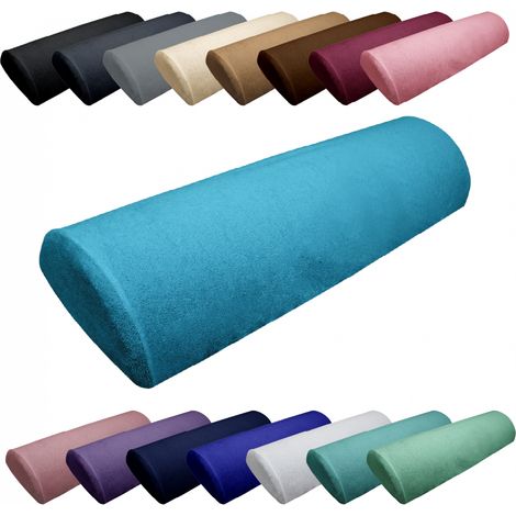 Drap housse de protection en éponge pour coussin demi-rond 66 cm x 22 cm x 12 cm de table de massage - Bleu turquoise - Vivezen (1/5)