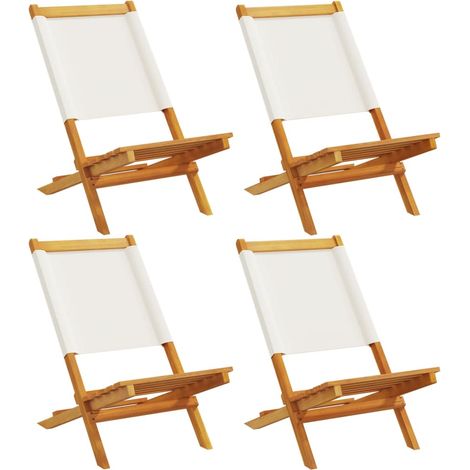 Maison Exclusive - Gartenstühle 4 Stk. Klappbar Cremeweiß Stoff u