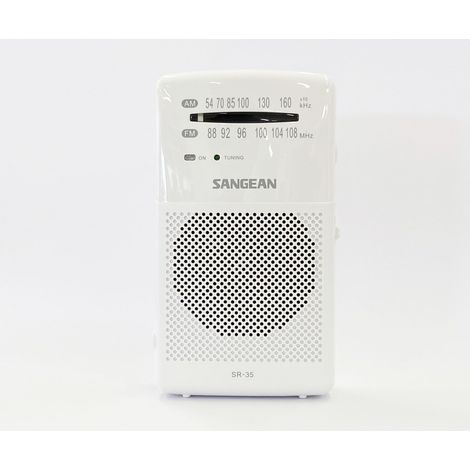 Sangean sr-35 weiß/ Taschenradio fm/am/integrierter Lautsprecher/Kopfhöreranschluss