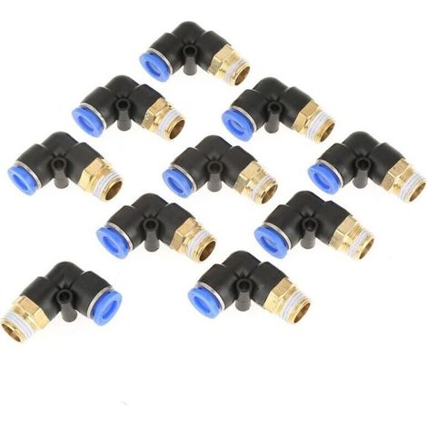 Lot de 10 raccords rapides pneumatiques – Connecteurs 8mm filetage G1/4 – Résistants haute pression – Pivote à 360° pour flexibilité (1/5)