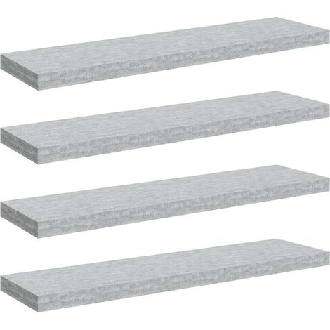 Maison Exclusive - Schweberegale 4 Stk. Betongrau 90x23,5x3,8 cm (1/5)