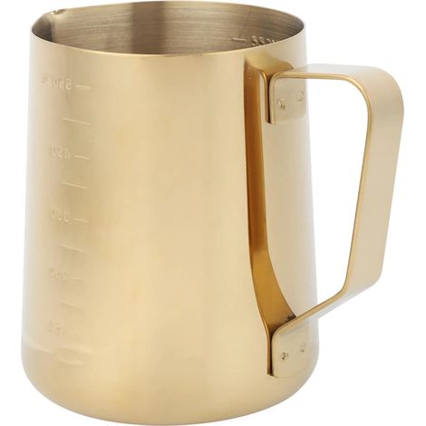 Milchaufschäumer/Milchkännchen aus Edelstahl mit Skala, ideal für den Hausgebrauch, goldfarben, 550 ml