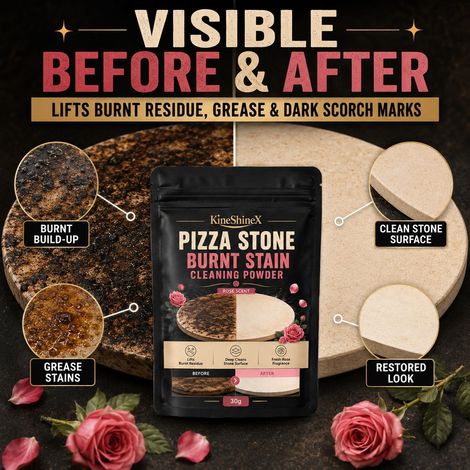 KineShineX Pizza Scorch Removal Powder powerfully removes scorched food residue, grease, and black spots. (1/4)
