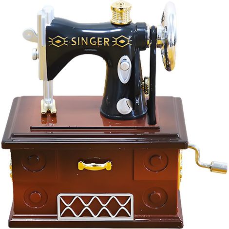 Mécanisme d'horloge à manivelle en forme de machine à coudre - Décoration musicale - Pour anniversaire (1/4)