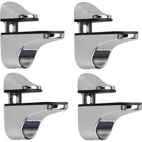 Support D'étagère en Verre Réglable, 4 Pcs Support D'étagère en Verre, Pince en Verre à Fixation Murale, Support pour Étagères en Verre, pour Tablette Verre