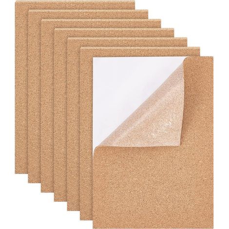 6 selbstklebende Korkplatten, 3 mm dick, A4-Format, für Wanddekoration und DIY-Projekte (1/5)