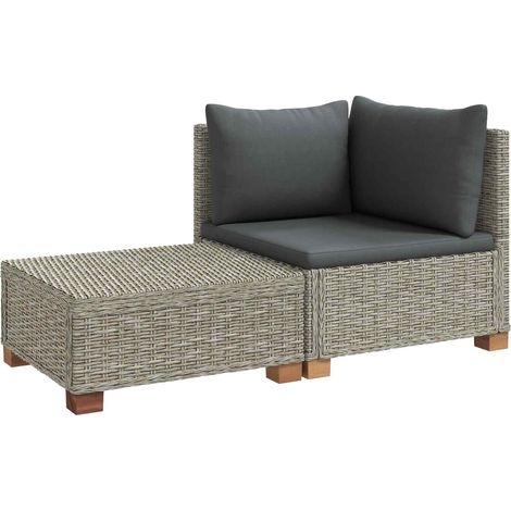 2 pz Set Lounge in Rattan con Cuscini GENDT Rattan naturale vidaXL (1/5)