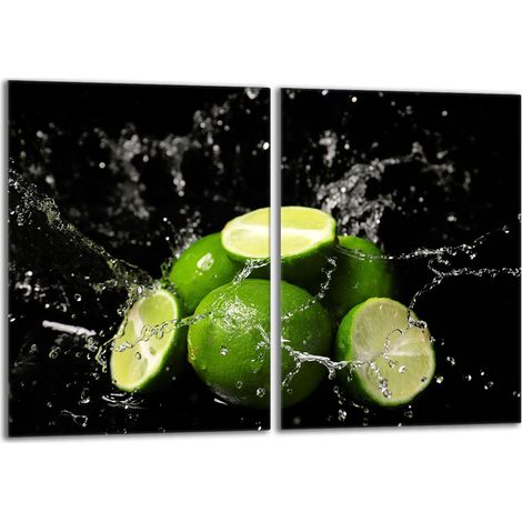 Glasschutzplatte für Herd 2x40x52 Lime