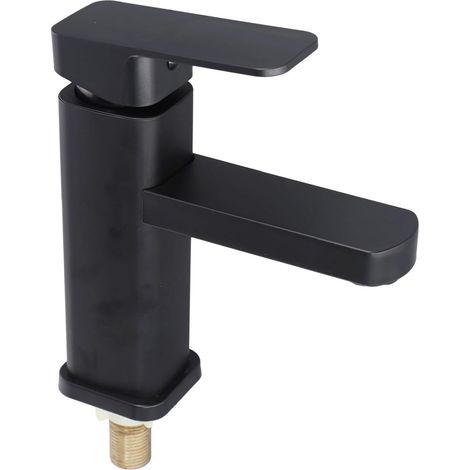 Mitigeur de lavabo, inox 304, noir, pour lavabo et sanitaires (1/5)