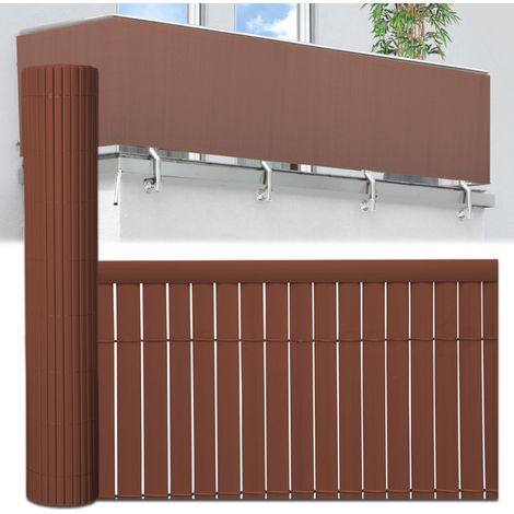 SWANEW Canisse in PVC, schermo da giardino, piscine, recinzione in PVC resistente ai raggi UV Marrone 140 x 400cm (1/5)