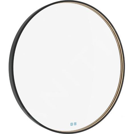 Nimco - Miroir avec éclairage LED, diamètre 100 cm, touches tactiles, noir ZPC 31004RVX-90 (1/5)