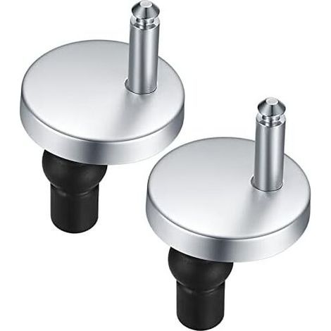 (6,1 × 6,1 × 5 cm) 2 Stück WC-Sitz-Scharnierbefestigungen, Schnellverschluss-Scharniere, WC-Sitz-Scharnierbefestigungen, mit Ersatzgummischrauben (1/4)