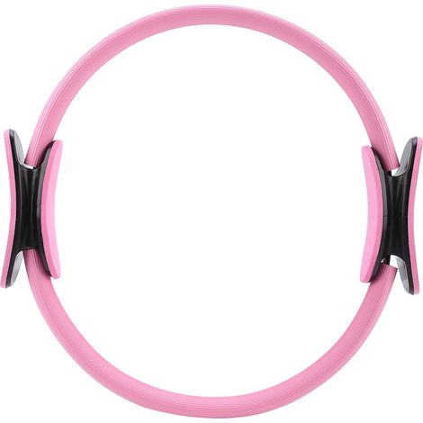 Anneau de résistance Pilates 4 couleurs pour cuisses et jambes - Cercle fitness double prise rose (1/5)