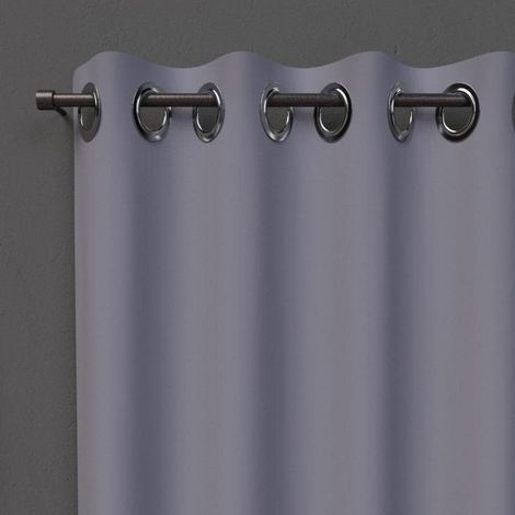 Soleil d'ocre OSCURANTE Tenda con Occhielli, Grigio, 140 x 250 cm (1/2)