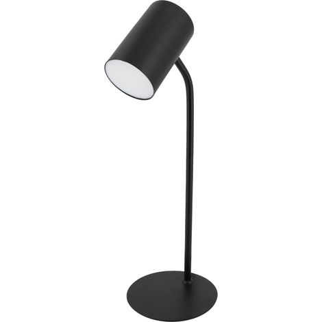 Lampe de Bureau LED, 3 Niveaux Luminosité, Tactile, Tête Orientable, Base et Tube en Métal, Noir, Design Élégante et Épurée (1/5)