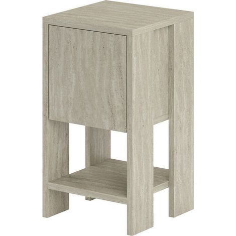 Table de chevet gain de place avec porte abattante Ema - Beige (1/5)