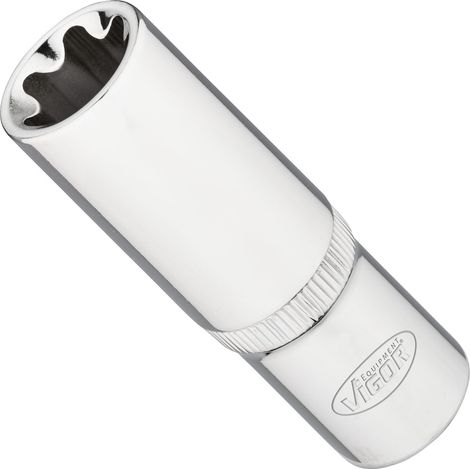 VIGOR Steckschlüsseleinsatz, lang, 1/2 (12,5 mm) Vierkant hohl, Außen TORX Profil, SW E22 (1/2)