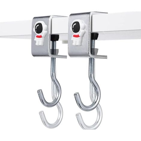 Office Bag Hook, 2 Nail-Free Storage Hooks, Headphone Holder for Space Organization, Under Desk Hook Holder, Student Work Desk Hook (1/5)