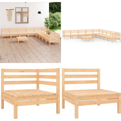 10-tlg. Garten-Lounge-Set Massivholz Kiefer - Garten-Lounge-Set - Outdoor-Lounge-Set - Home & Living (1/5)