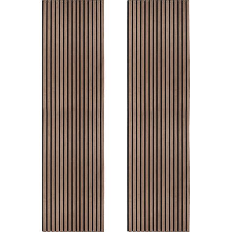 Acoustic Slat Wall Panels x 2 - Dark Walnut