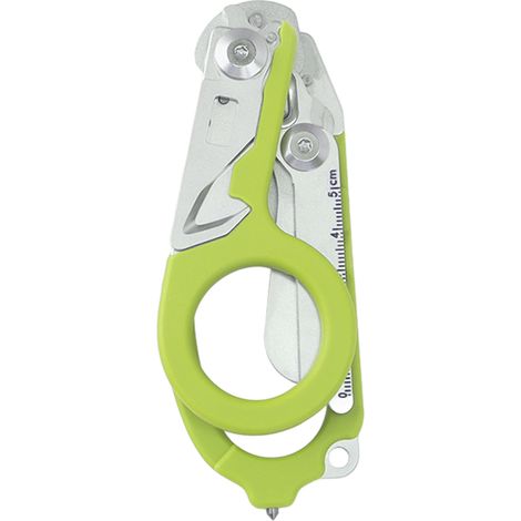 Ciseaux d'intervention d'urgence en acier inoxydable, multifonctionnels et pliables, pour le camping et les secours en extérieur (vert). (1/5)