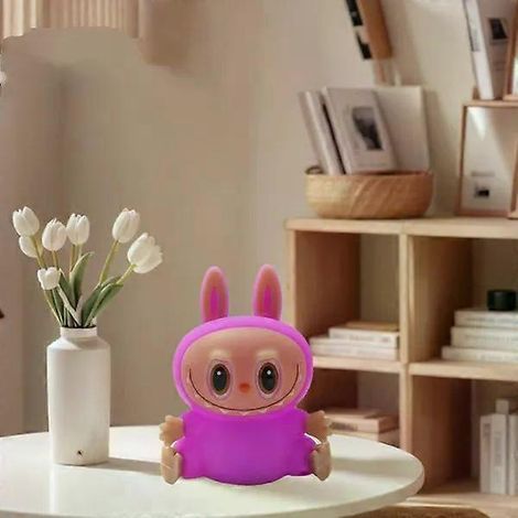 Bunte, berührungsempfindliche Monsterlampe – Nachtlicht, USB-aufladbar, 7 warme Lichtfarben – Timer – Geschenk fürs Kinderzimmer (Lila)