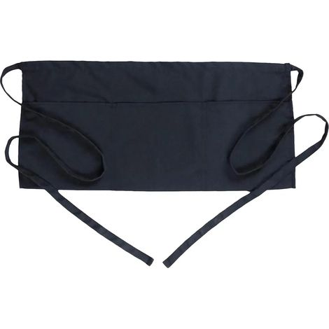 Delantal de media longitud con 3 bolsillos y tirantes ajustables, unisex, para camareros, personal de cocina, chefs, cafeterías, restaurantes, panaderías y floristerías. (1/5)